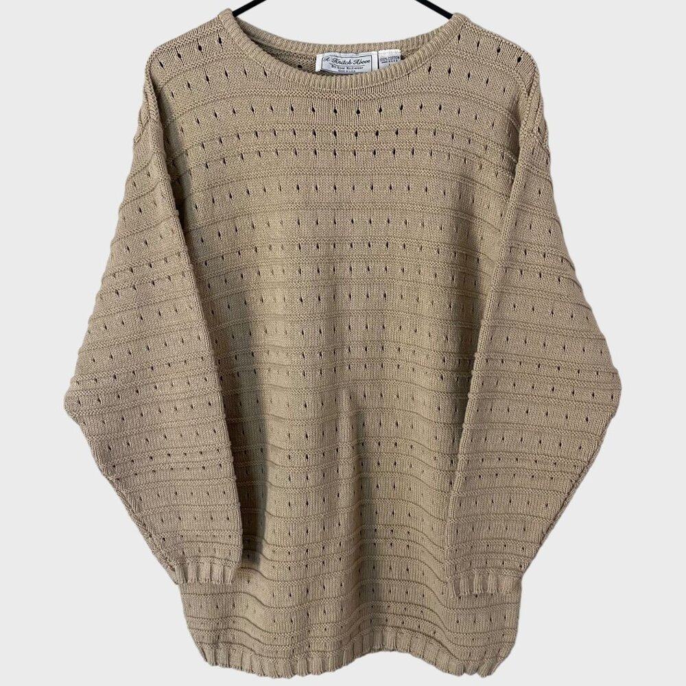 Vintage A Knitch Above Knitted Crewneck Sweater Tan Women's Size Large